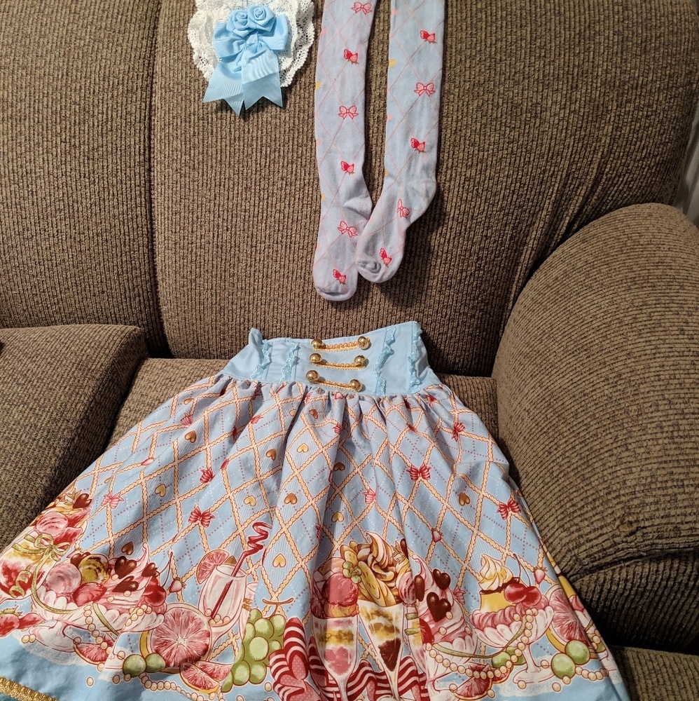 Bodyline Sweet Lolita Skirt+Sock+Headdress OBO